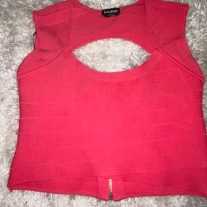 Elegant coral crop top